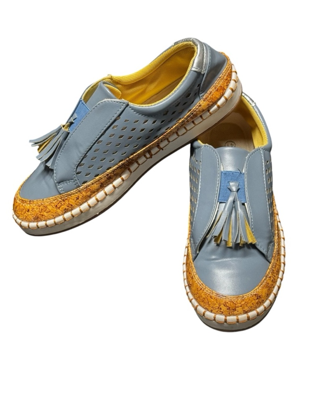 Blue Tassel Slip-On Sneaker Perforated Leather Women’s EU 41 / US 10